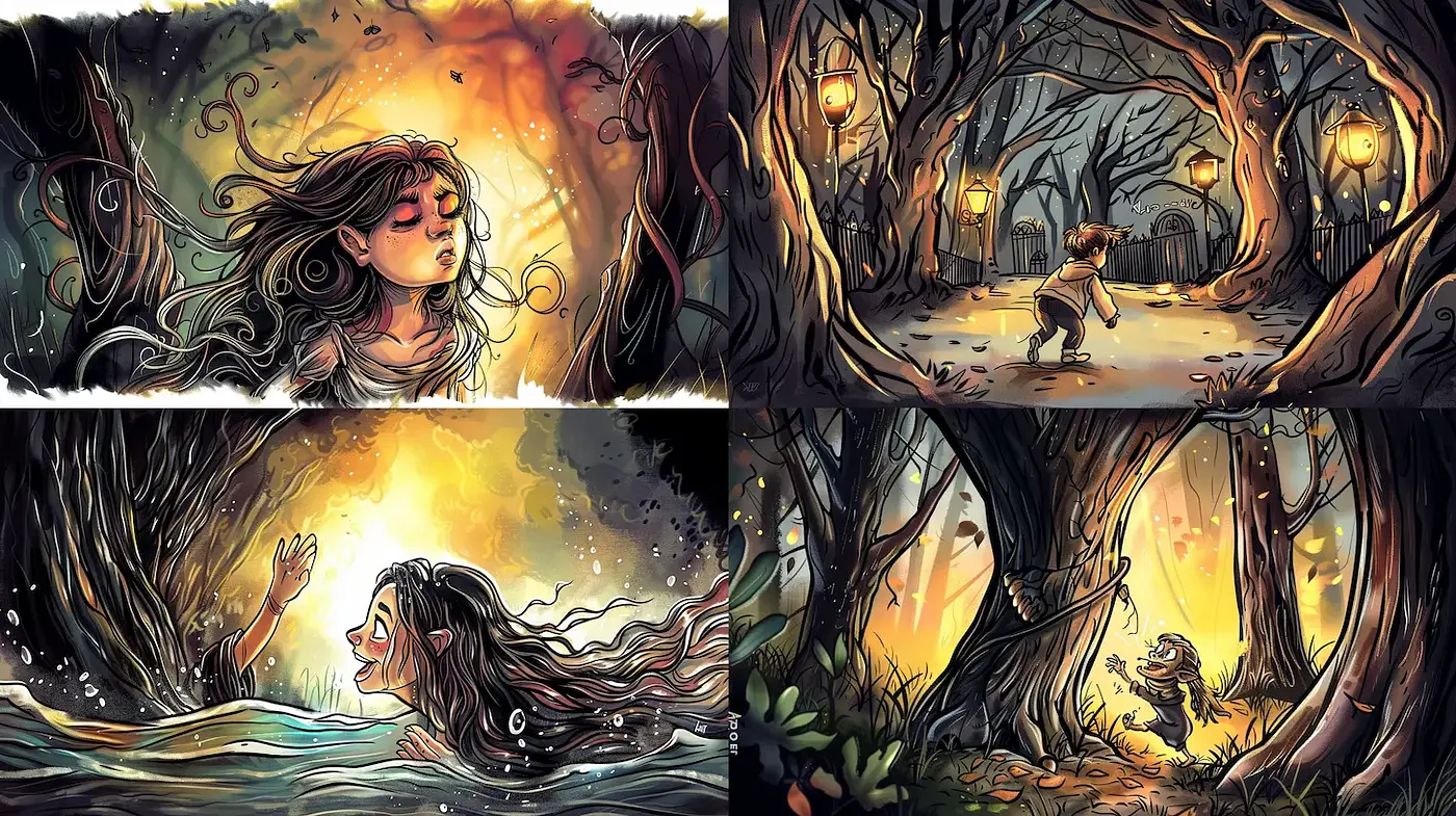Enchanting and Mystical Illustrative Style with a Surreal Touch - Midjourney sref style