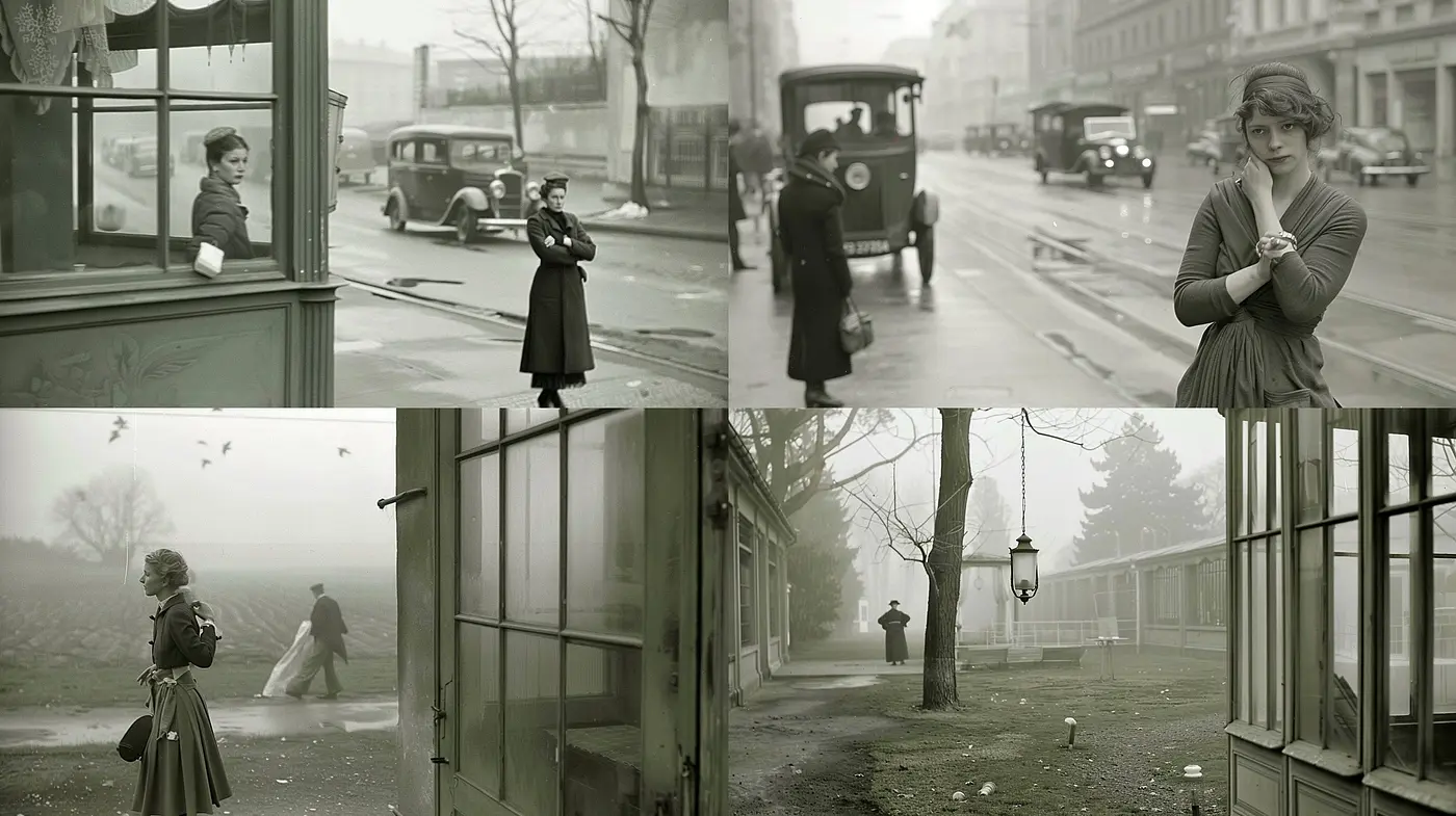 Monochromatic Memoirs: A Homage to Early Twentieth Century Photorealism - Midjourney sref style