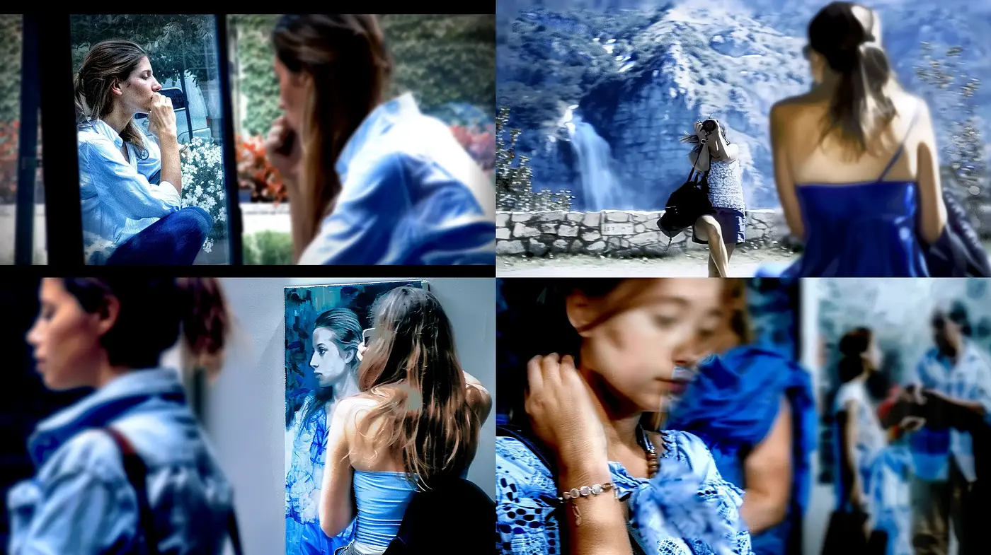 Ethereal Blues and Dreamy Ambience: A Study in Cinematic Textures - Midjourney sref style