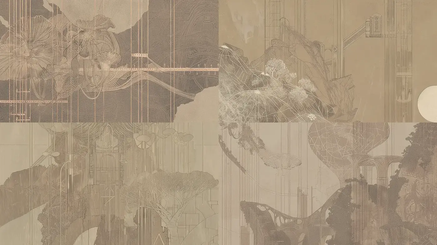 Intricate and Ethereal Aesthetics in a Harmonious Earthy Palette - Midjourney sref style