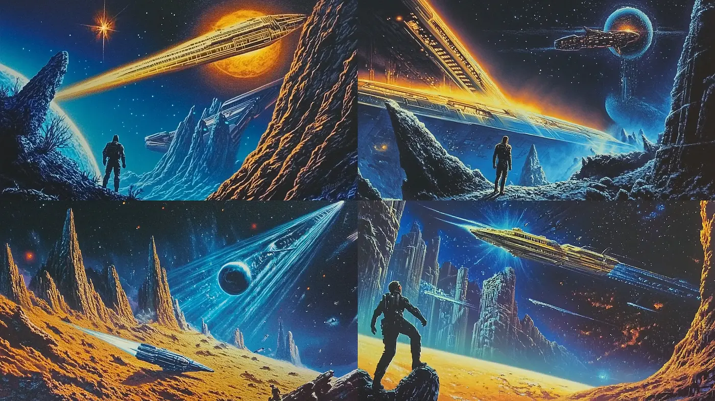 Cosmic Frontier: An Ode to Sci-Fi Adventure and Discovery - Midjourney sref style