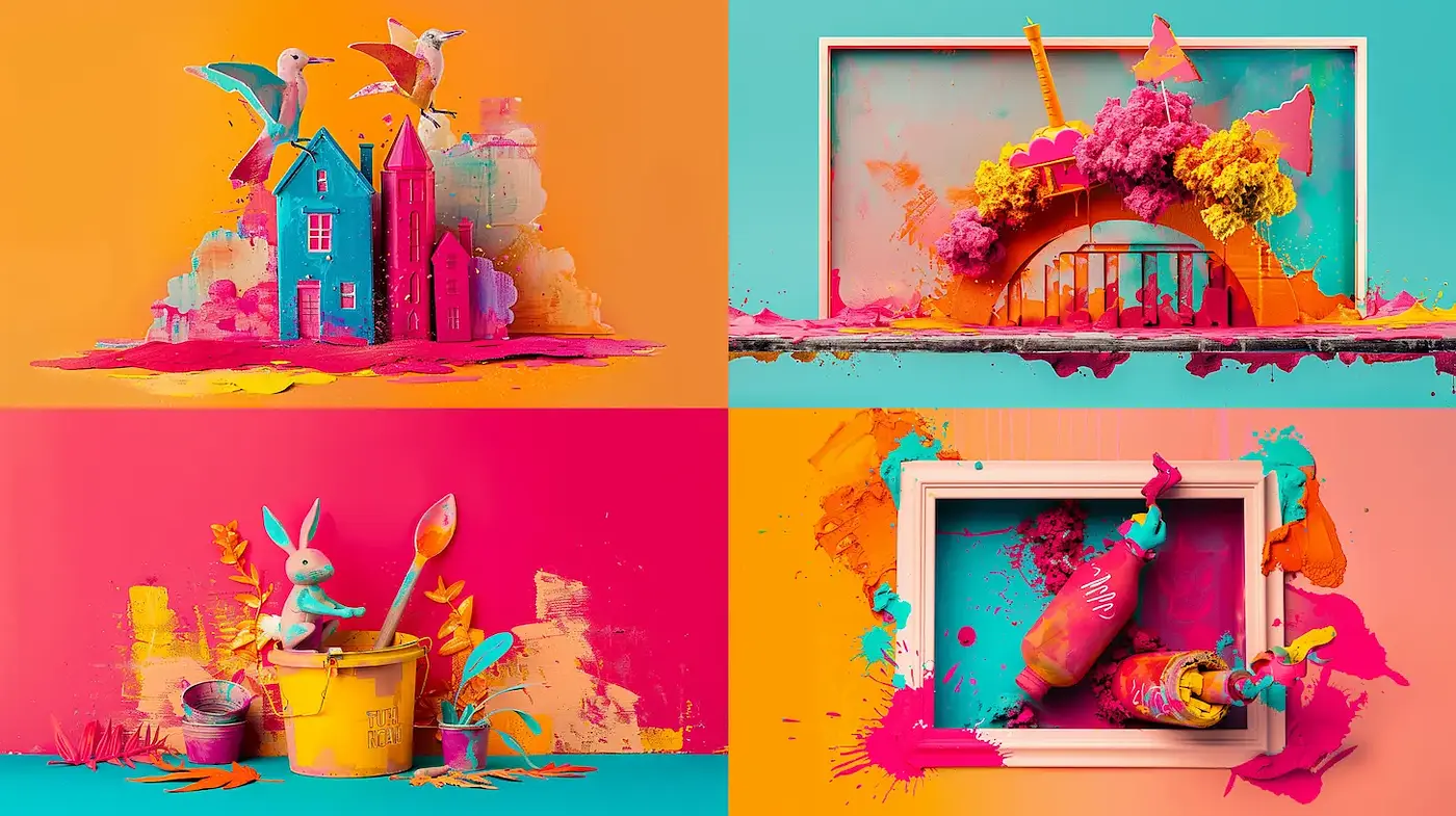 Vibrant and Playful Artistic Expressions with a Whimsical Touch - Midjourney sref style