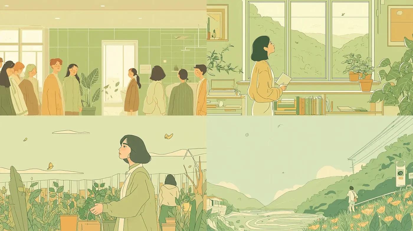 Calming and Harmonious Visuals with a Touch of Nature - Midjourney sref style