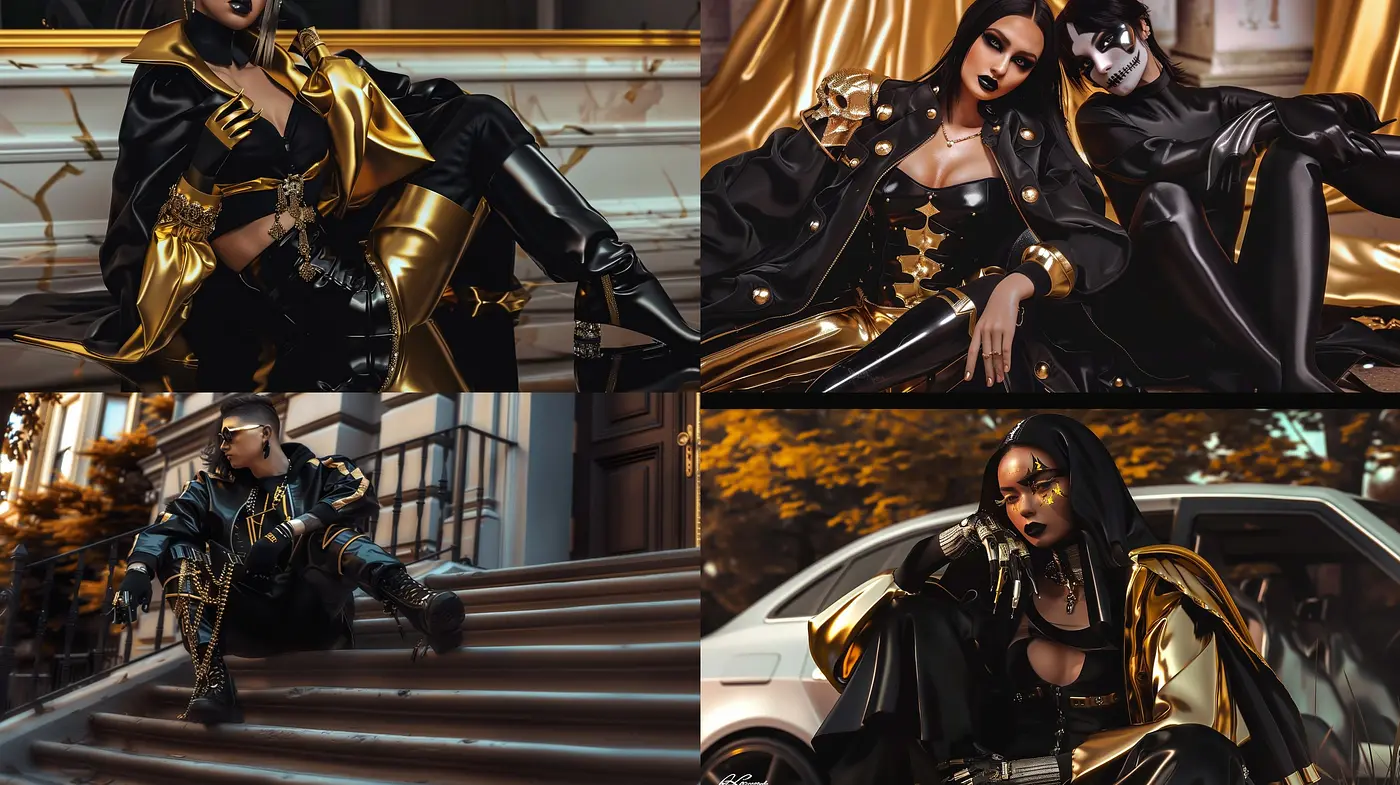 Synthesized Elegance in Twilight Hues: A Fusion of High Fashion and Baroque Opulence - Midjourney sref style