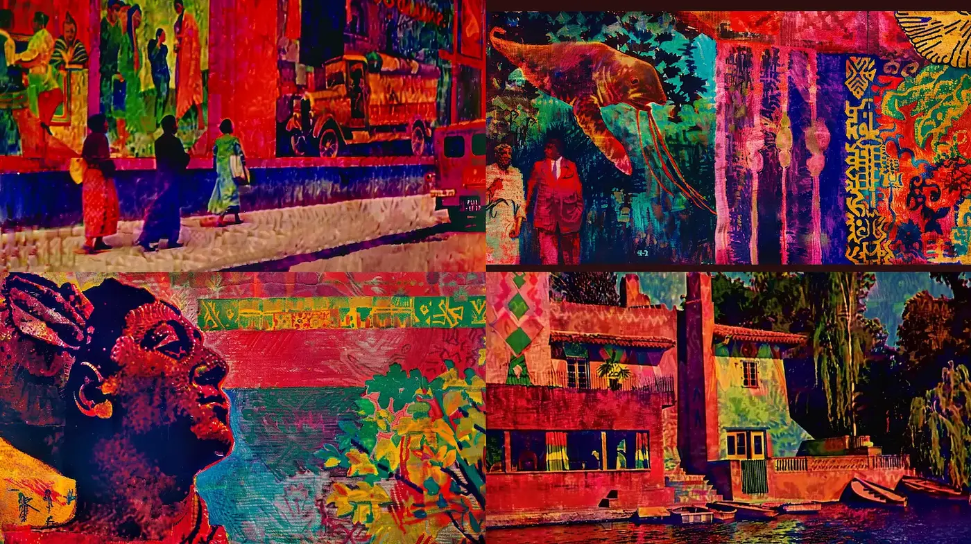 Vibrant and Eclectic Blend of Cultural Elements with a Rich Textural Quality - Midjourney sref style