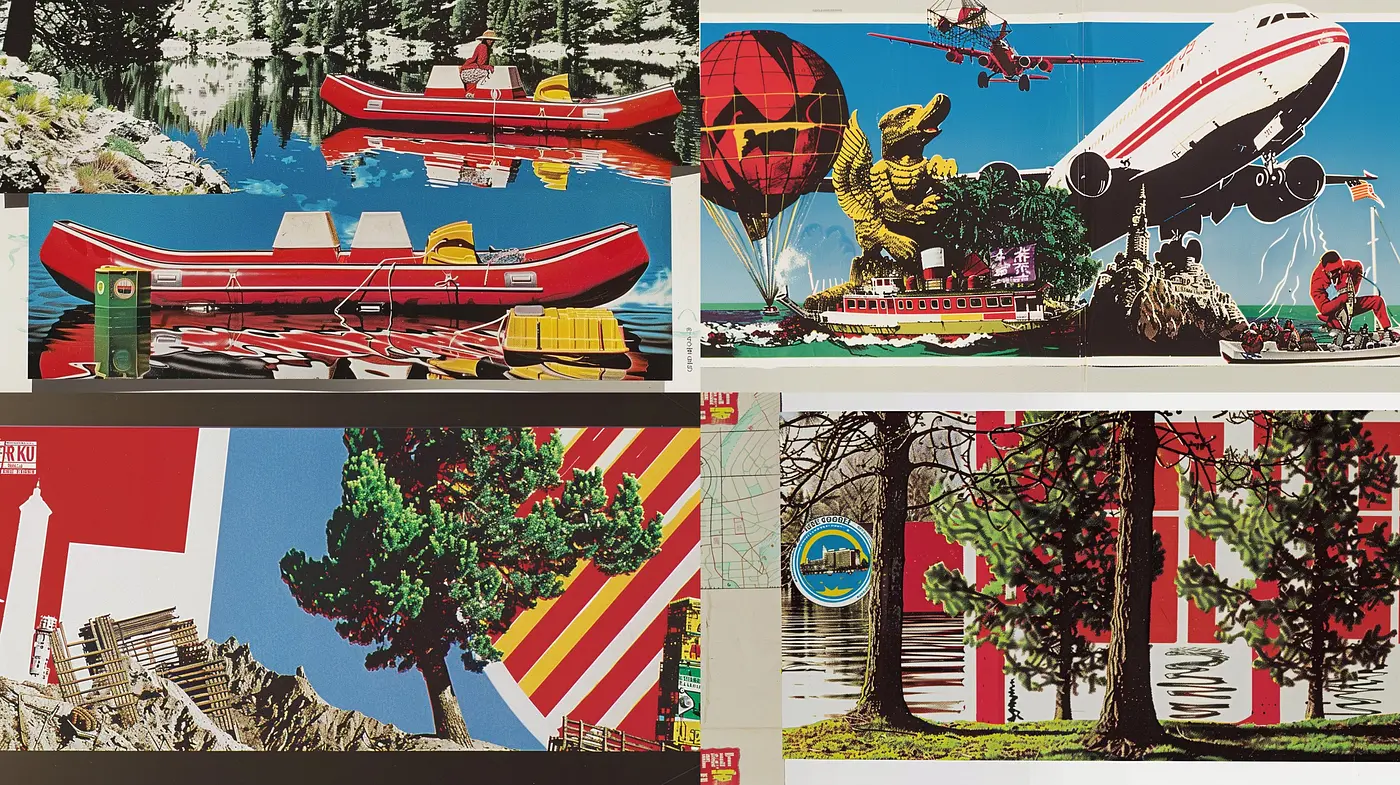 Vibrant Retrofuturism: A Nostalgic Blend of Vintage Palettes and Bold Graphic Narratives - Midjourney sref style