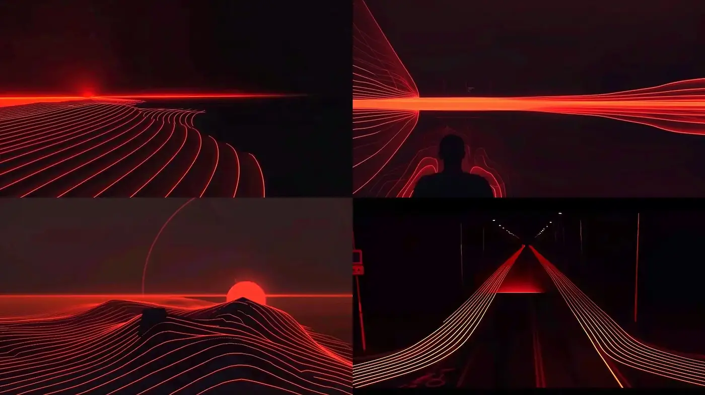 Futuristic and Abstract Visuals with a Neon Aesthetic - Midjourney sref style
