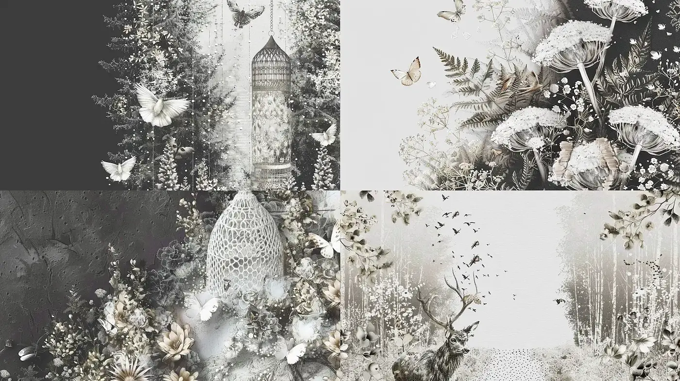 Ethereal and Serene Nature-Inspired Aesthetic with Intricate Details - Midjourney sref style