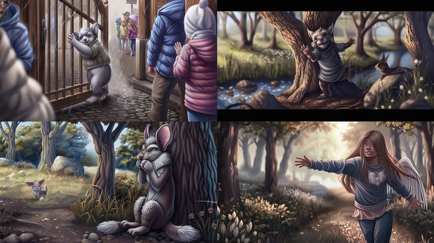 Harmonious Pastel Storybook Illustrations with Surreal Whimsy - Midjourney sref style