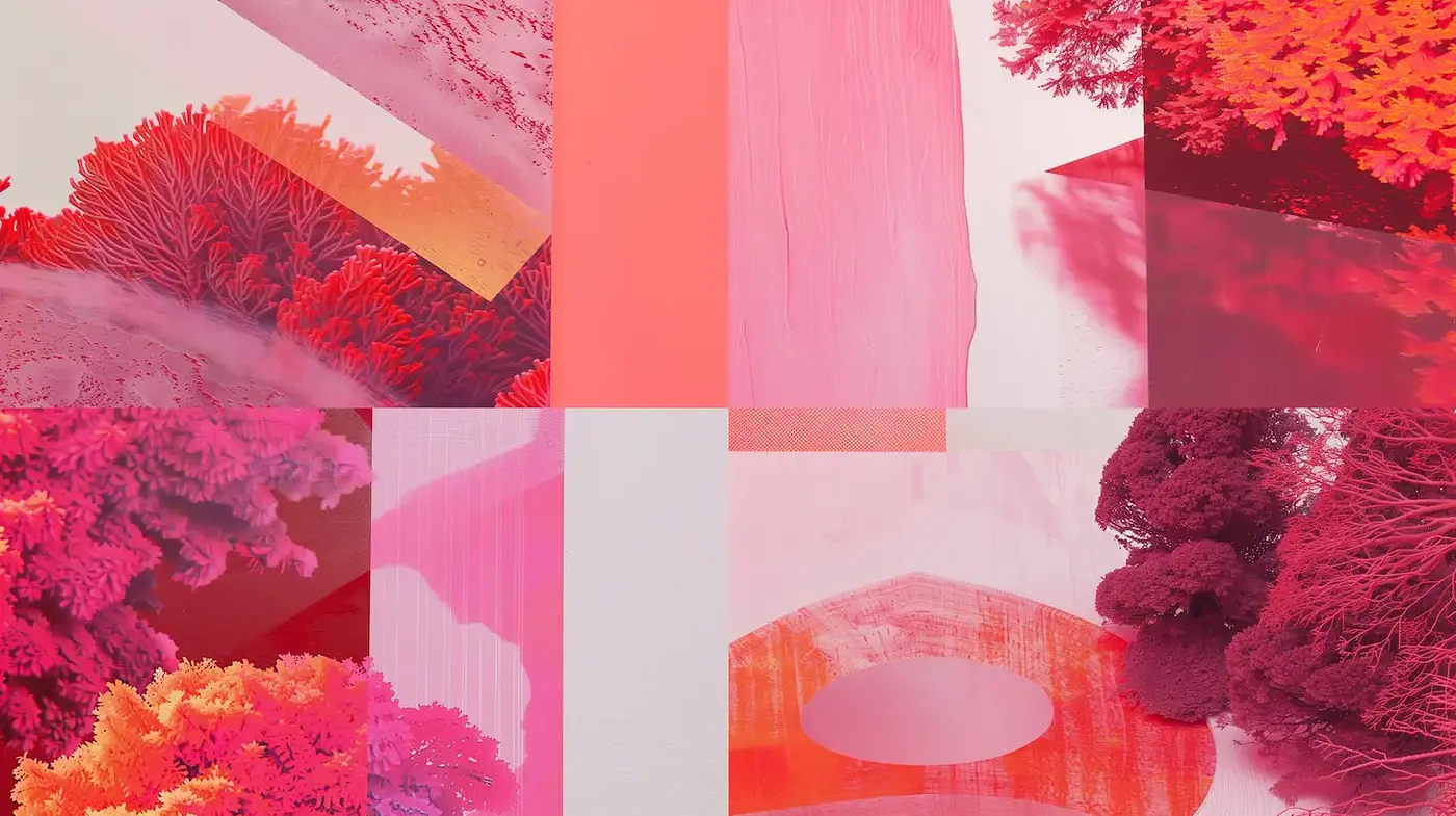 Vibrant abstract compositions blending organic and geometric forms with a surreal essence - Midjourney sref style