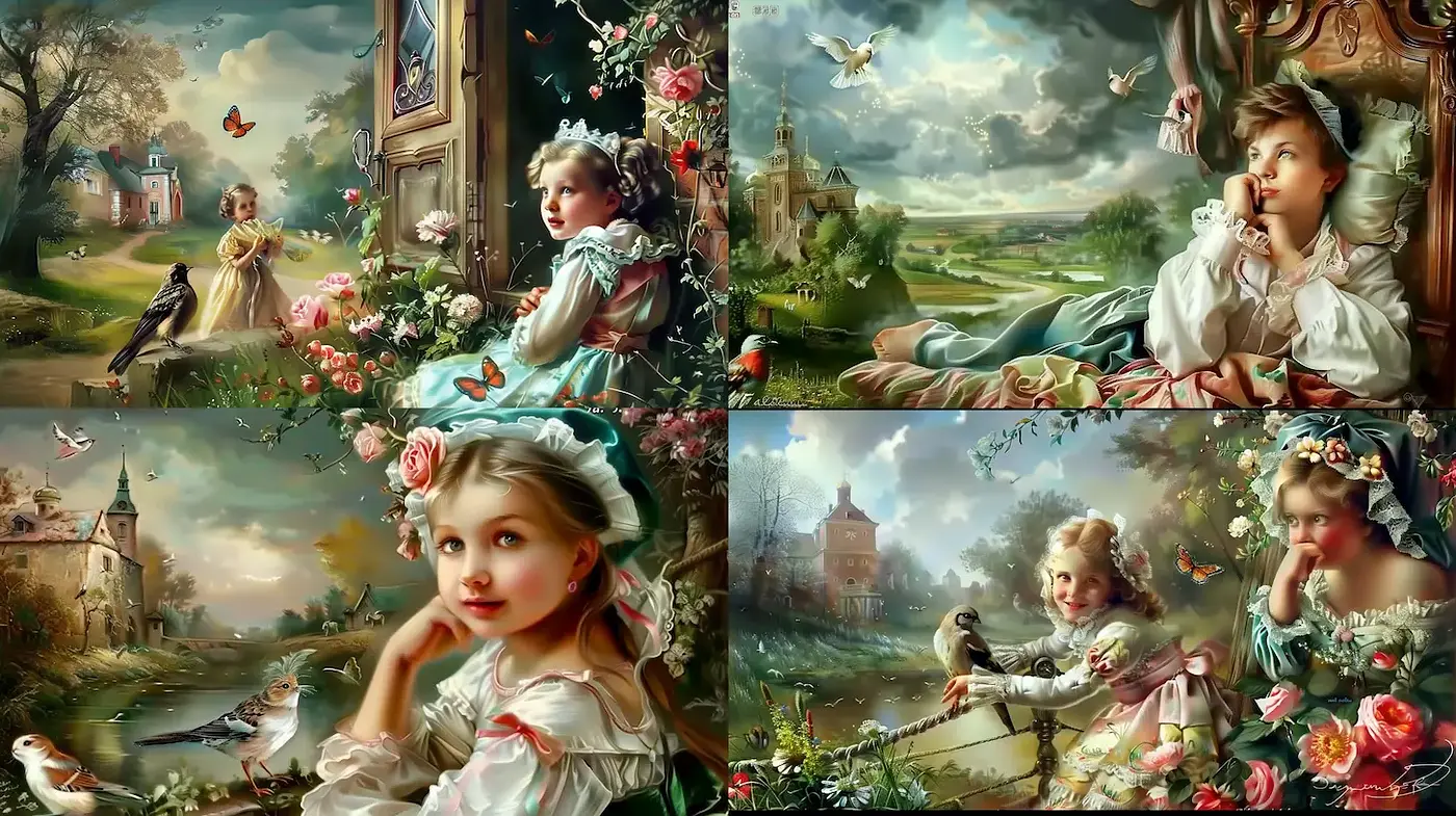 Whimsical and Enchanting Depiction of Childhood in Nature - Midjourney sref style