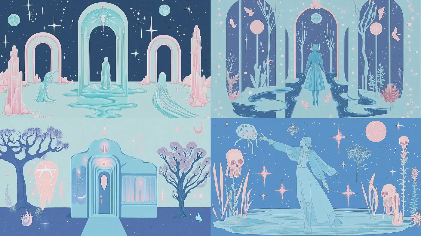 Whimsical Pastel Dreamscape Synthesis - Midjourney sref style