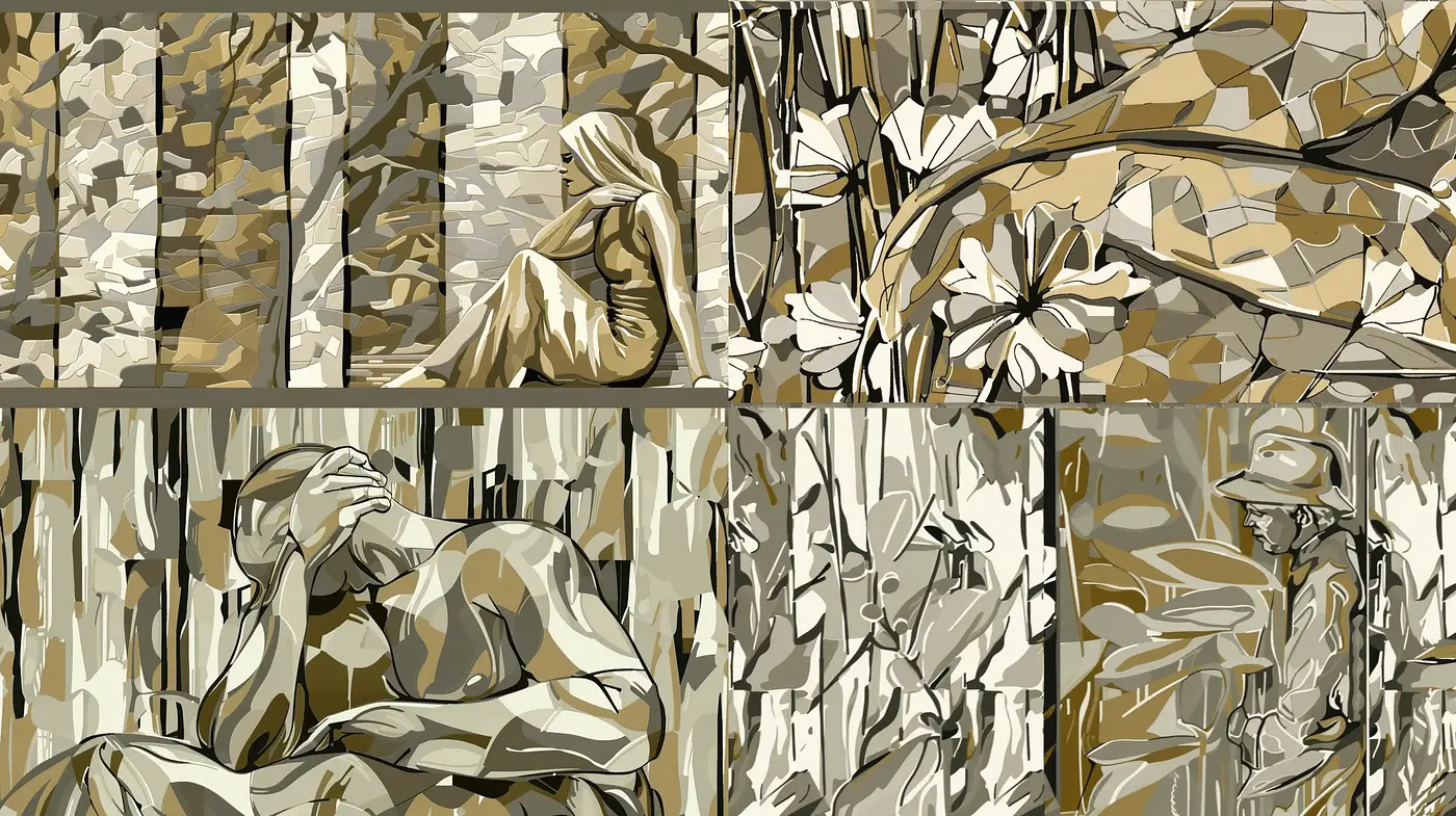 Earthen Tones Abstract Expressionism Fusion - Midjourney sref style