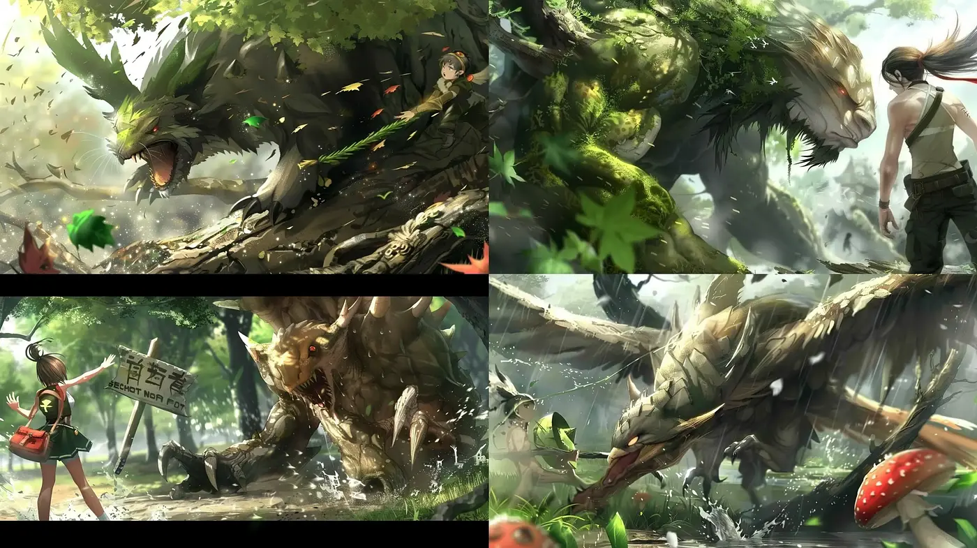 Verdant Fantasia: A Vivid Journey through Enchanted Wilderness - Midjourney sref style