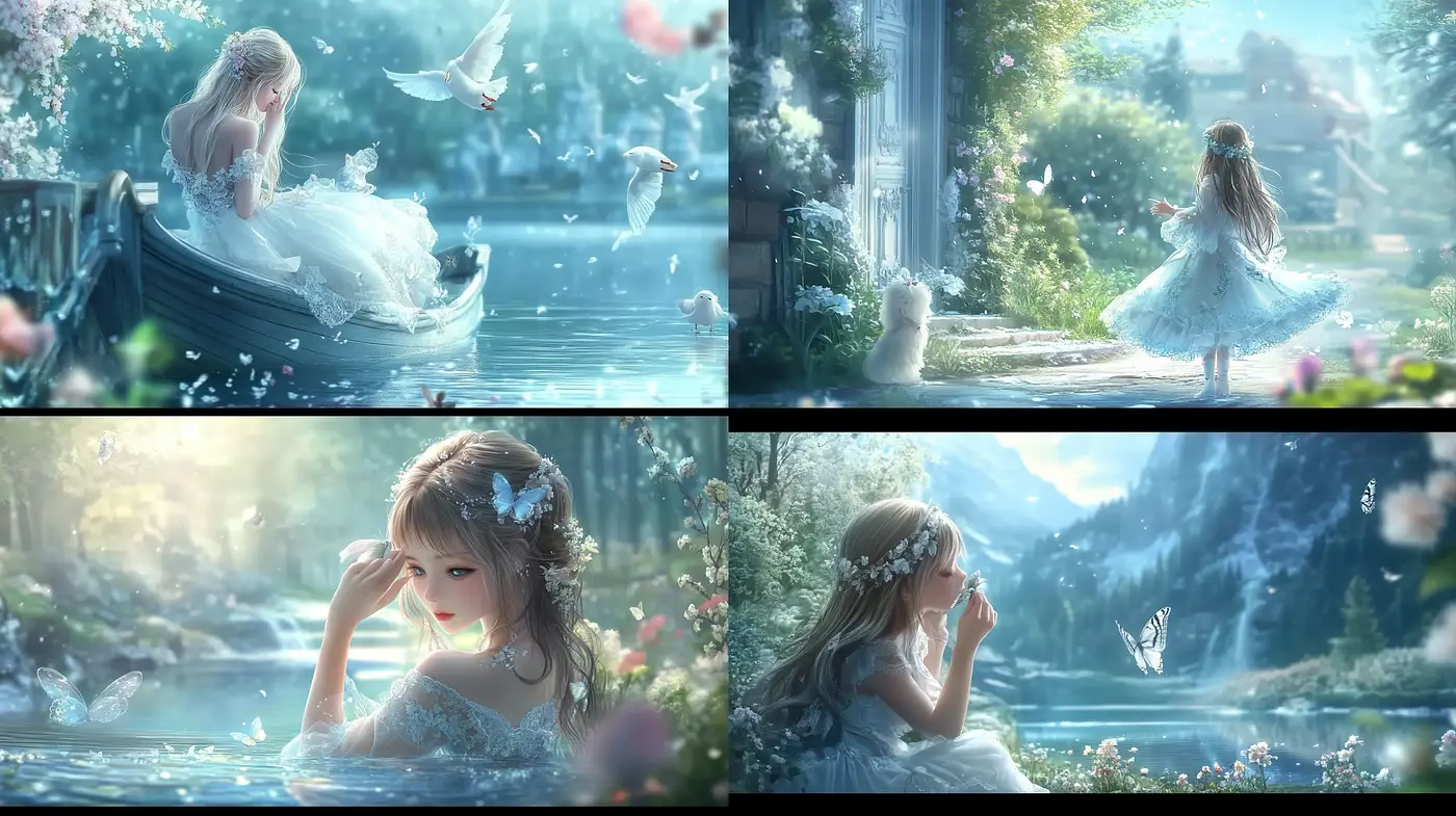 Ethereal Light and Dreamy Enchantment: A Luminous Journey through Whimsical Settings - Midjourney sref style