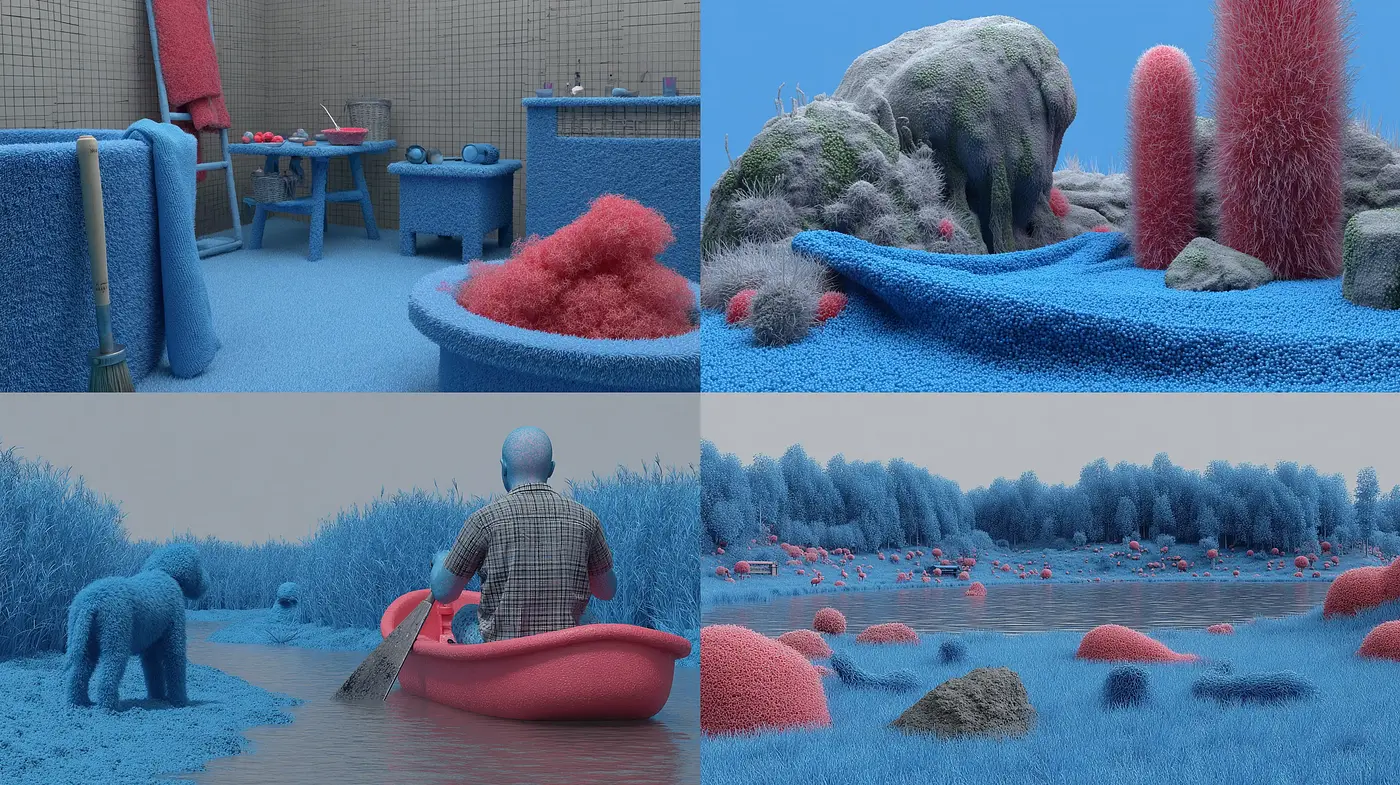 Surreal and Textural Exploration of Soft Landscapes and Forms - Midjourney sref style