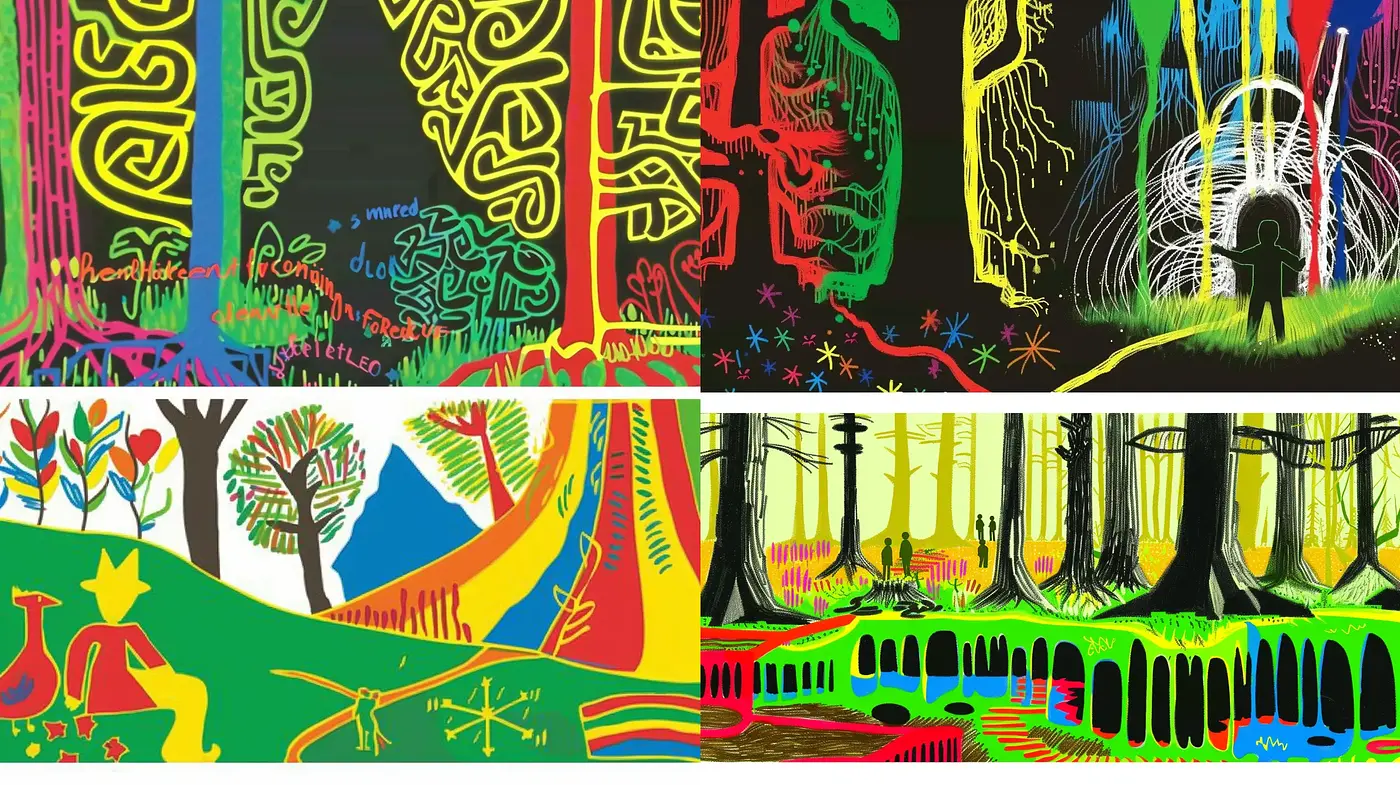 Vibrant Expressionist Fusion with Neon Palette - Midjourney sref style