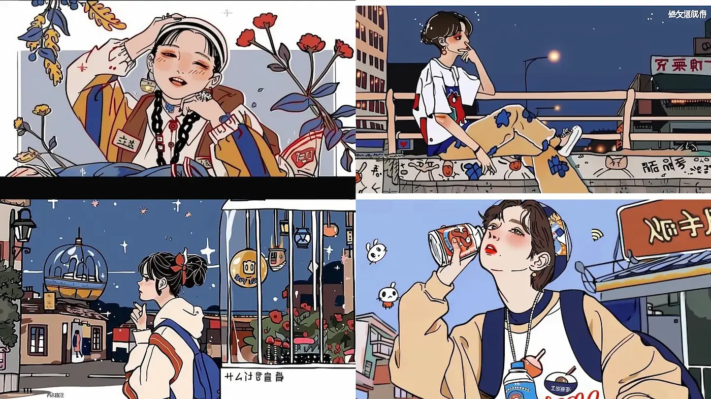 Charming Urban Illustrations with a Contemporary Aesthetic - Midjourney sref style