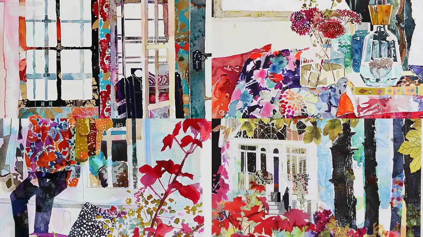 Whimsical and Colorful Interior Environments with a Touch of Nature - Midjourney sref style