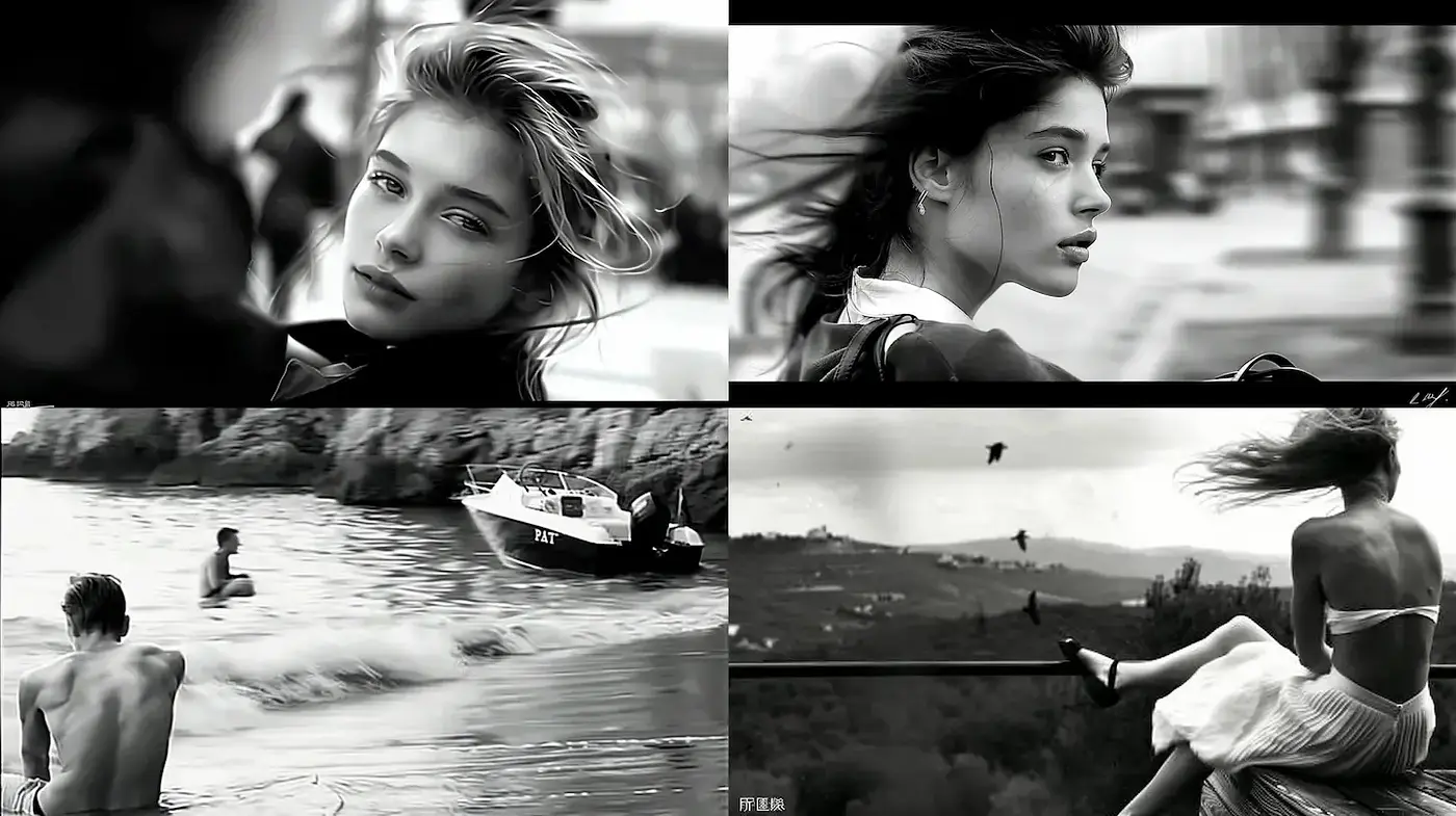 Contemporary Black and White Aesthetic with Elements of Fashion Photography - Midjourney sref style