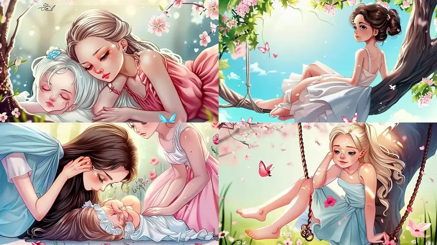 Charming and Enchanting Illustrations Capturing Whimsical Childhood Moments - Midjourney sref style