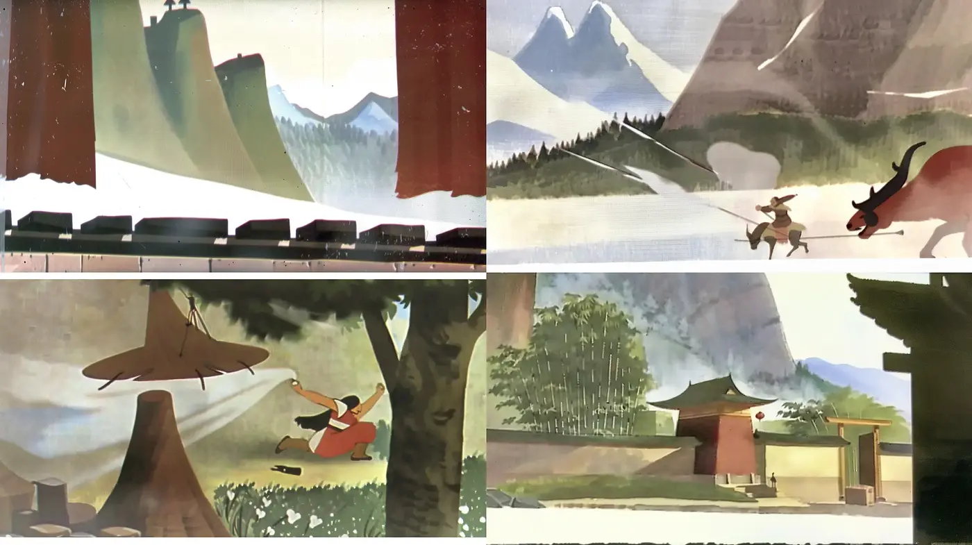 Serene Landscapes with Stylized Nature and Harmonious Tones - Midjourney sref style