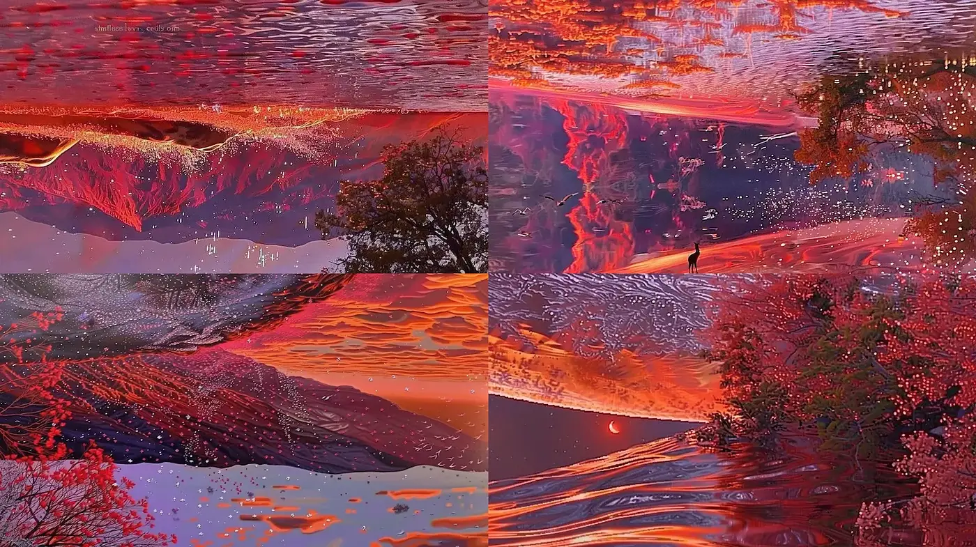 Surreal Dreamscapes with Fluid Textures and Vivid Colors - Midjourney sref style