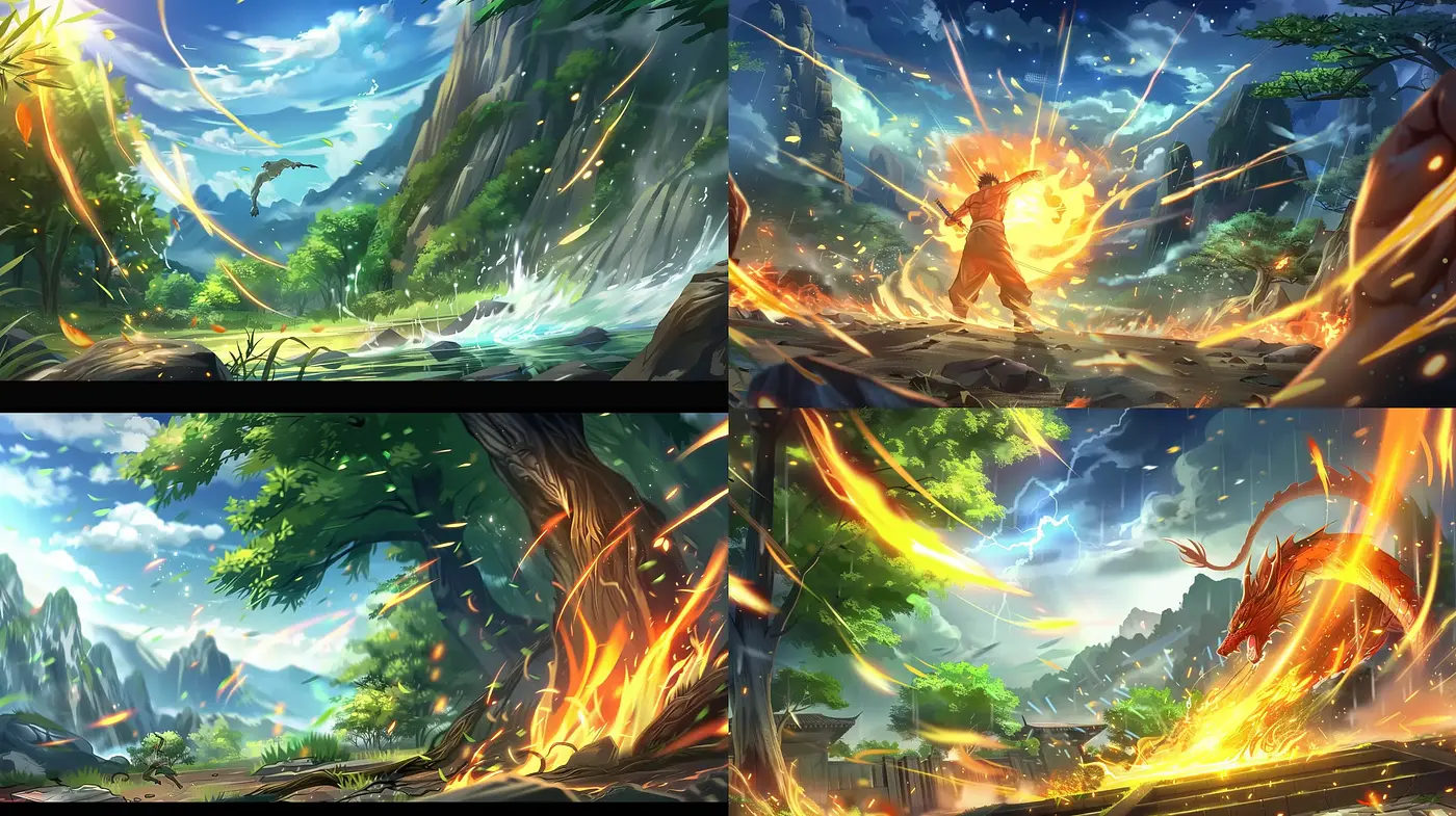 Epic Fantasy Panoramas with Vivid, Dynamic Brushwork - Midjourney sref style