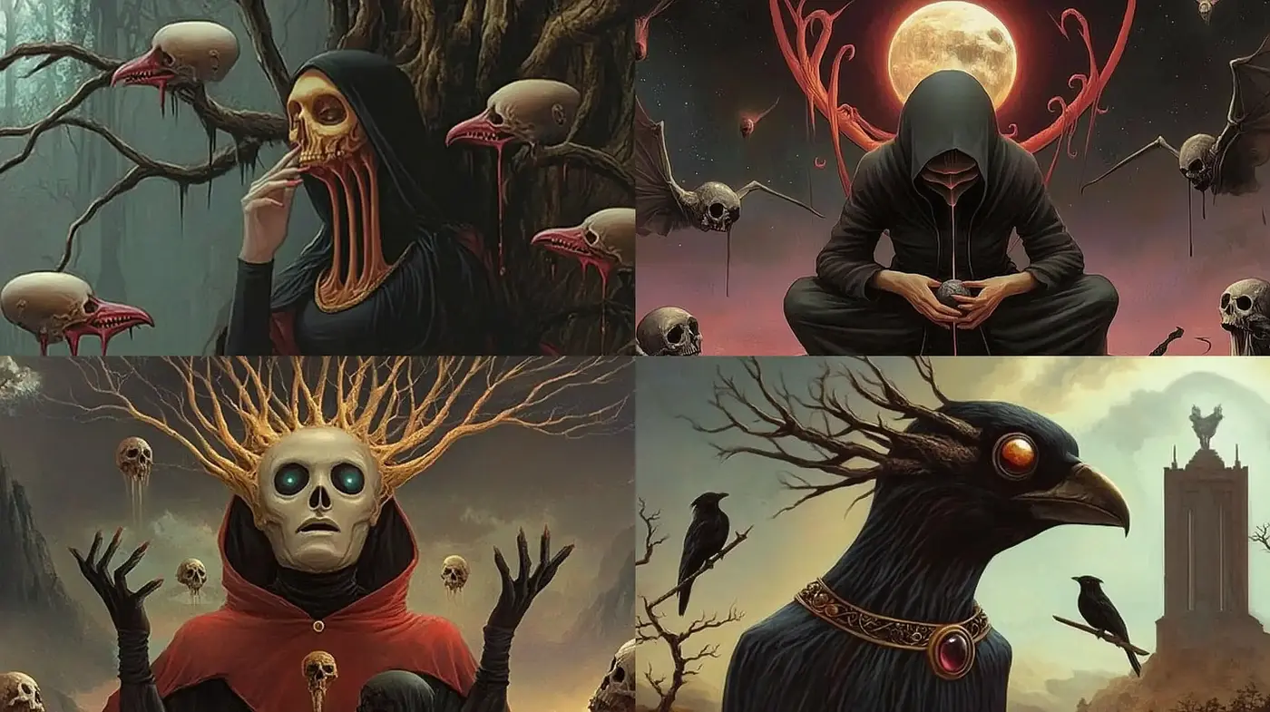 Ethereal Nocturne: A Collection of Surreal and Macabre Visions - Midjourney sref style