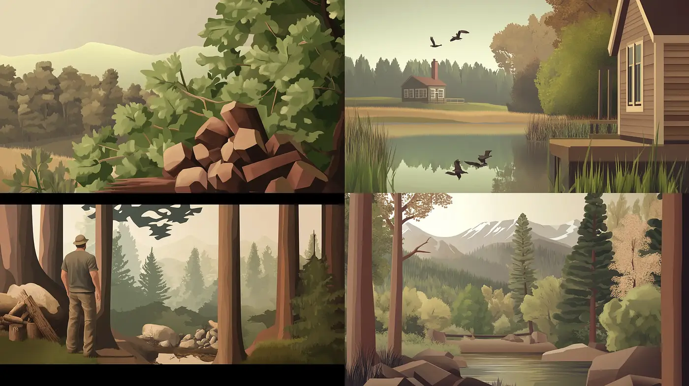 Tranquil Vistas of Nature: A Consistent Pastoral Harmony - Midjourney sref style
