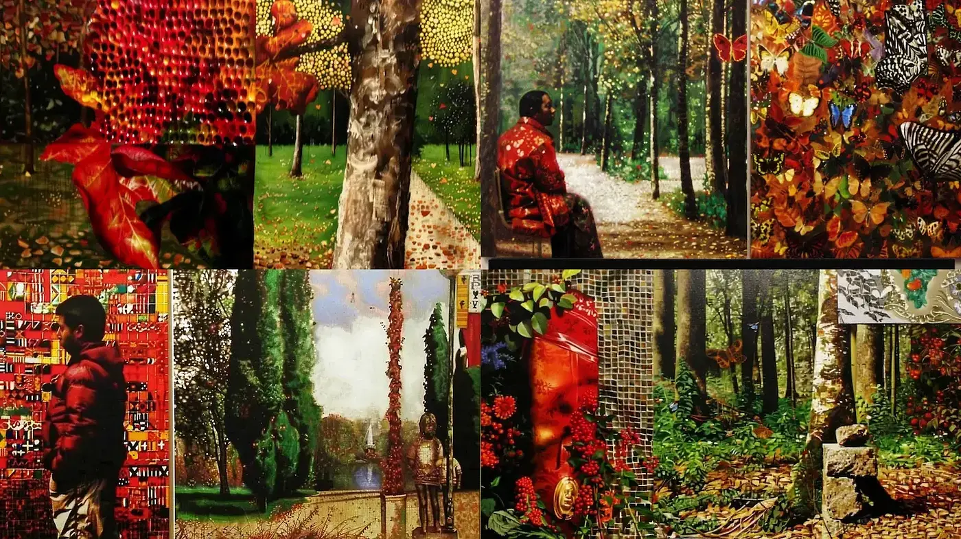 Autumnal Tapestry: A Fusion of Photorealism and Impressionist Mosaic - Midjourney sref style
