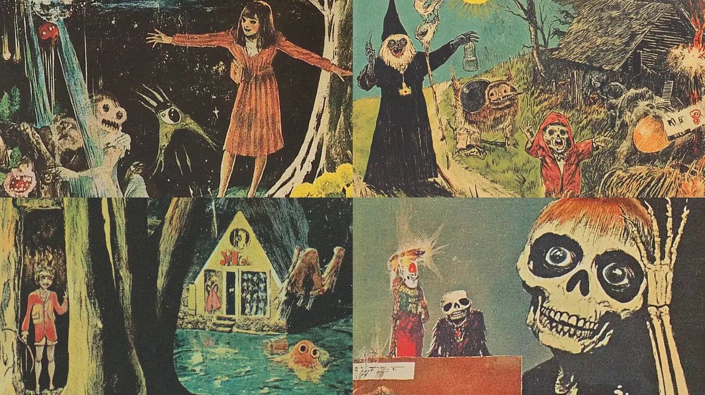 Eerie Vintage Macabre with Surrealist Undertones - Midjourney sref style