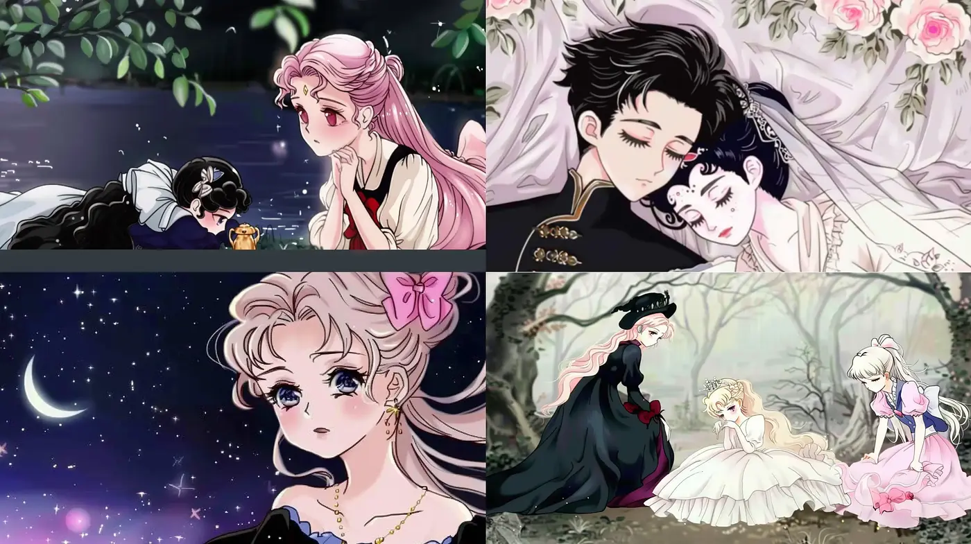 Romantic Shojo Manga Inspired Illustration Collection - Midjourney sref style