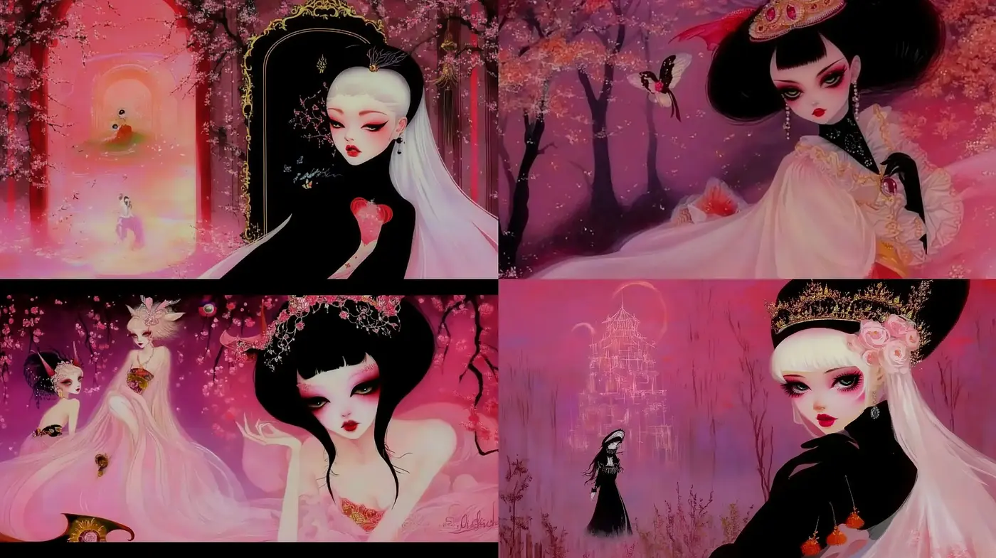 Gothic Fairytale Dreamscapes with Ethereal Elegance - Midjourney sref style