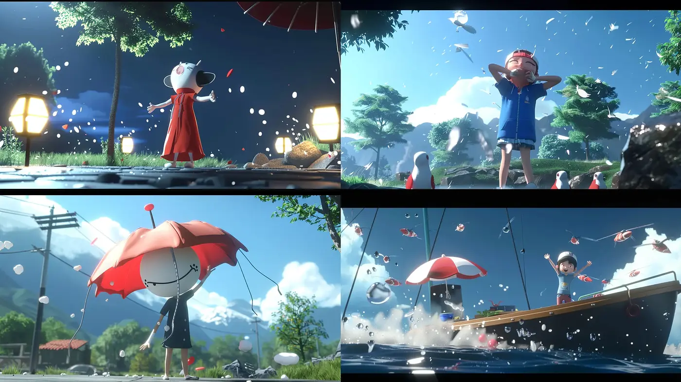 Serene and Dynamic Cinematic Paintings with a Touch of Anime - Midjourney sref style