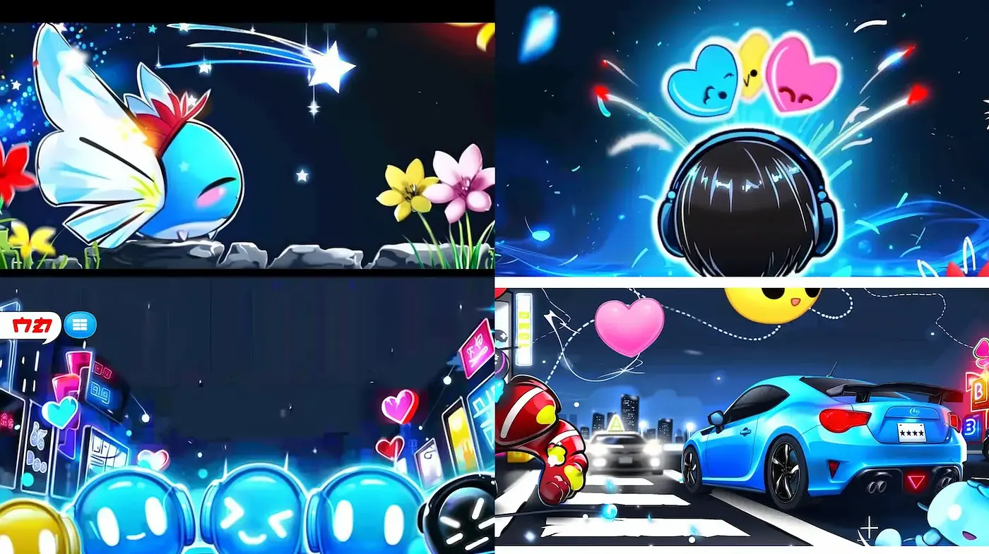 Vibrant and whimsical digital illustrations with a playful aesthetic - Midjourney sref style