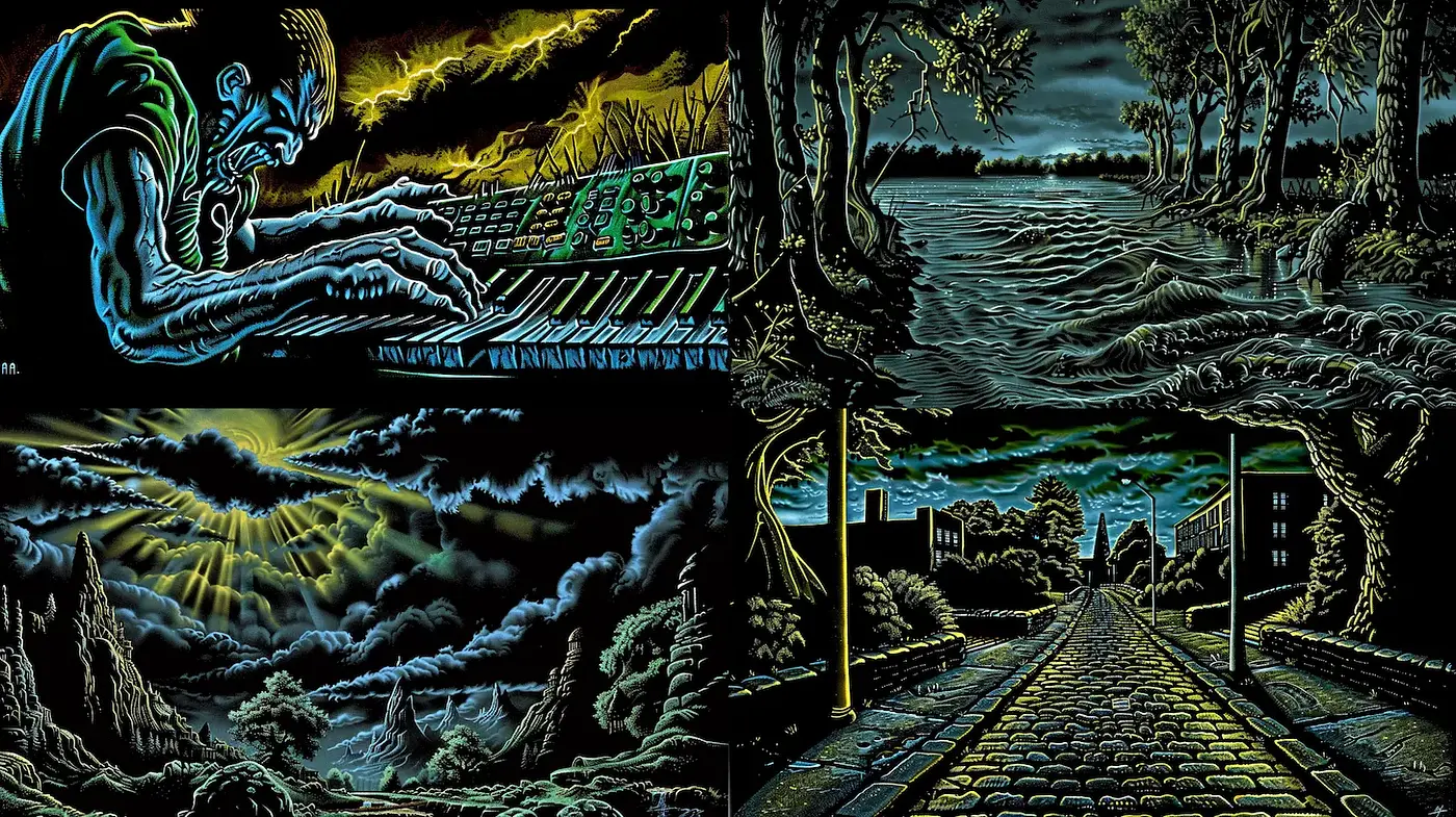 Dark and Ethereal Vibes with Dramatic Lighting - Midjourney sref style