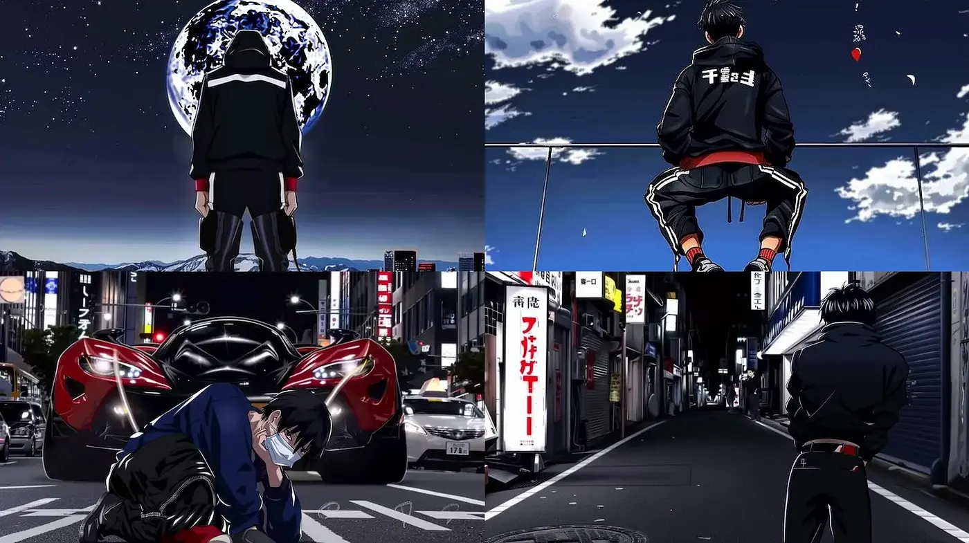 Dynamic Urban Anime Aesthetic with a Futuristic Edge - Midjourney sref style