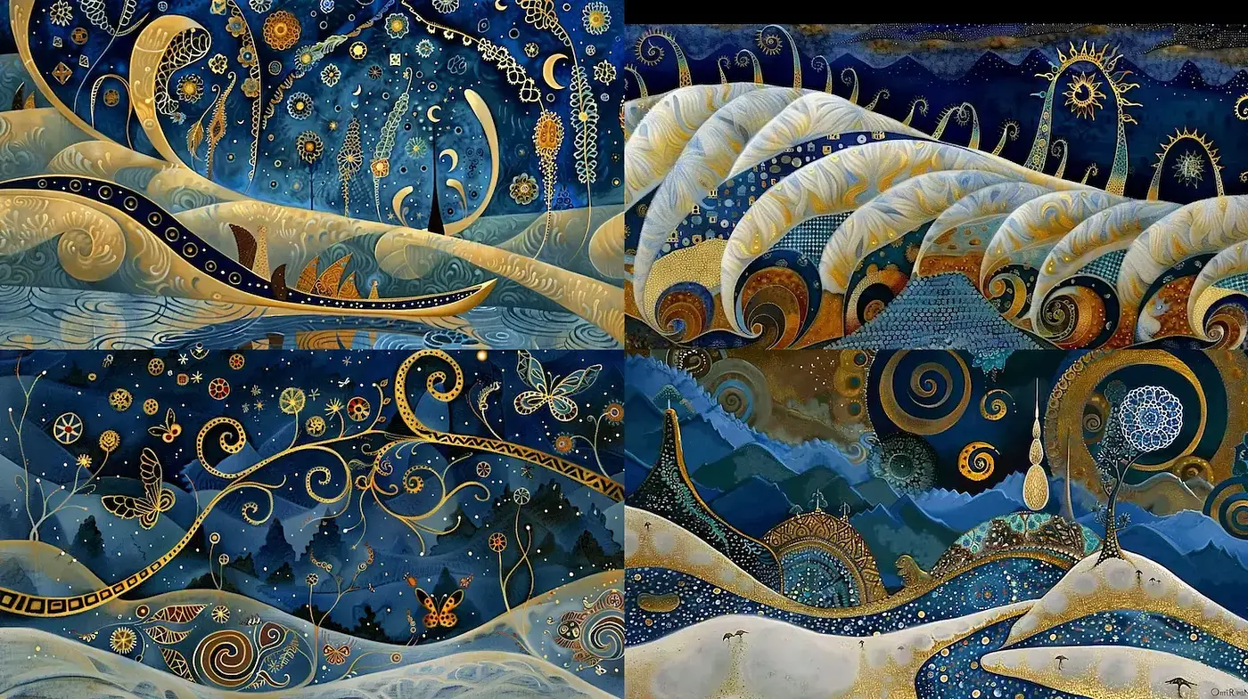 Whimsical and Organic Fantasy Landscapes with a Mystical Touch - Midjourney sref style