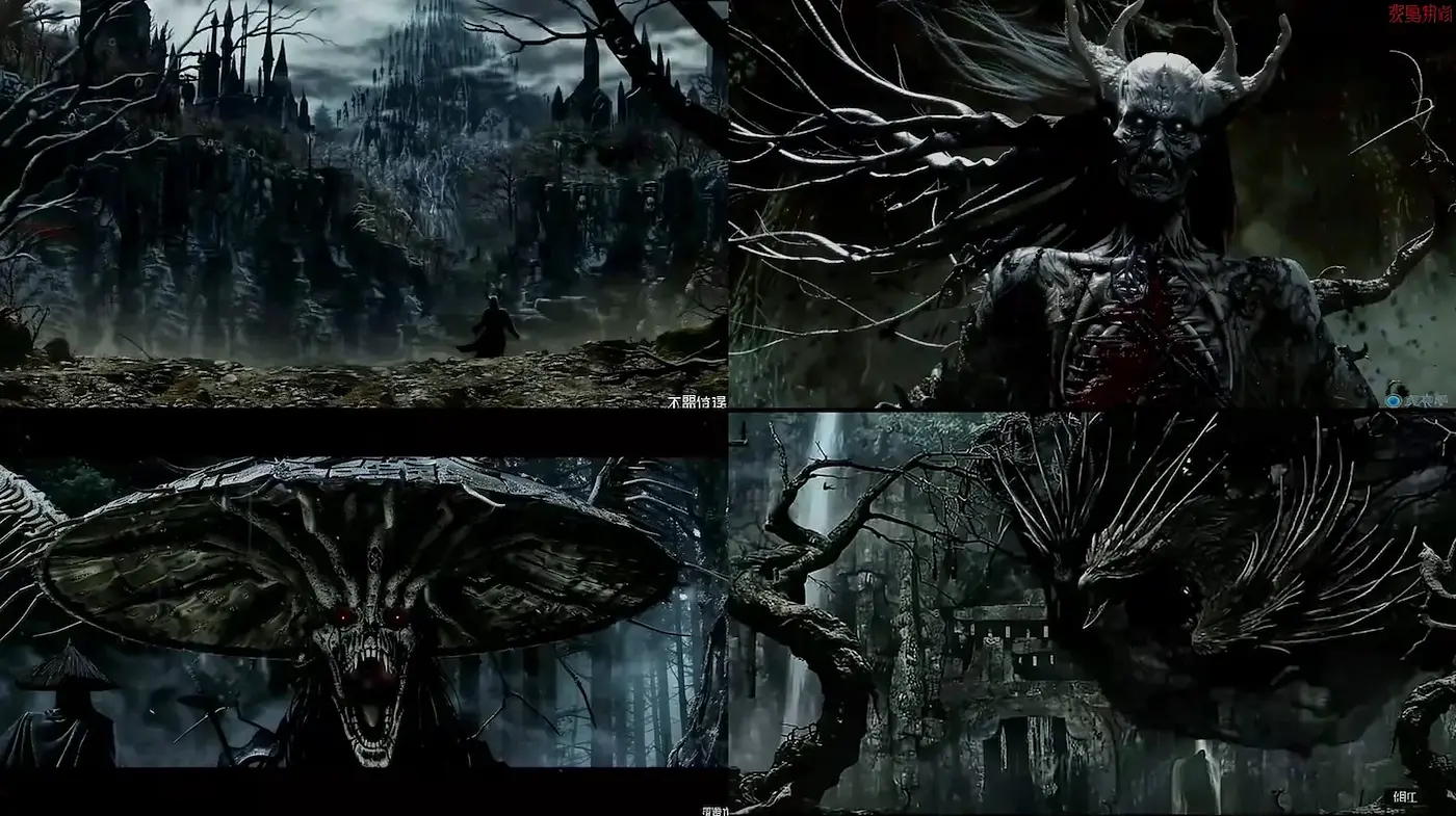 Dark Fantasy Atmosphere with Surreal and Gothic Elements - Midjourney sref style