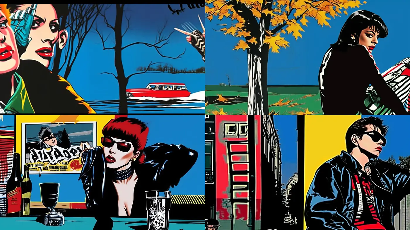 Retro Pop Art Panache: A Vivid Homage to Bold Comic Book Aesthetics - Midjourney sref style