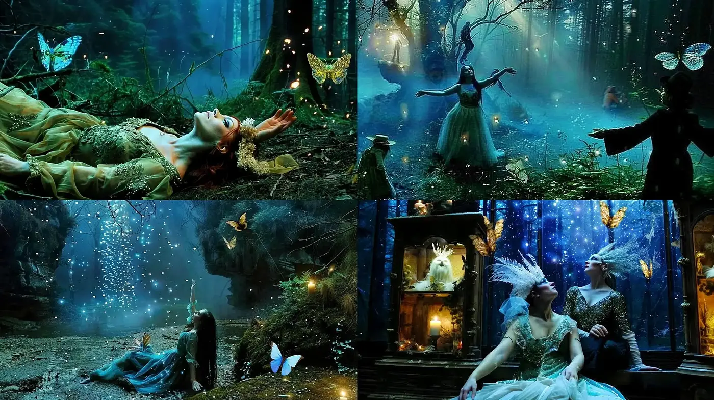 Enchanted Forest Dreamscape in Twilight Hues - Midjourney sref style