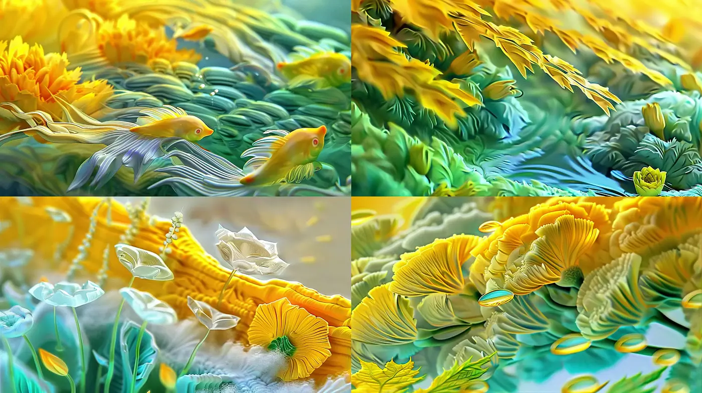 Aquatic Dreamscape in Luminous Expressionist Fusion - Midjourney sref style