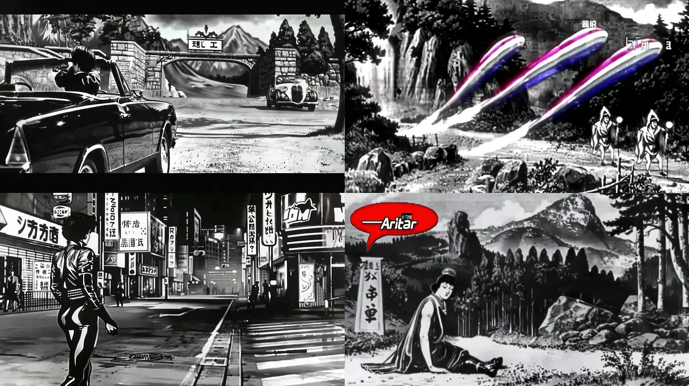 Dynamic and Dramatic Black and White Illustrations with Comic Influence - Midjourney sref style