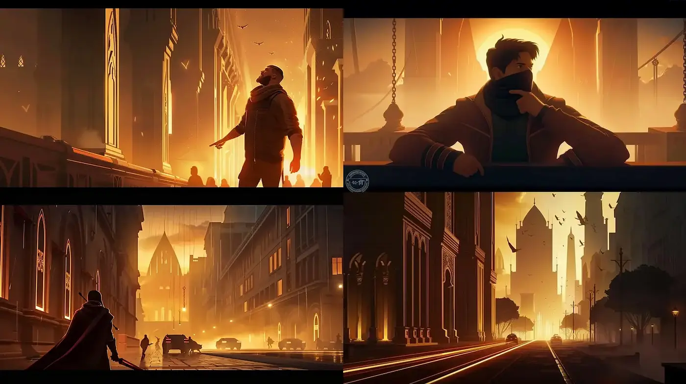 Cinematic Noir with a Futuristic Urban Vibe - Midjourney sref style