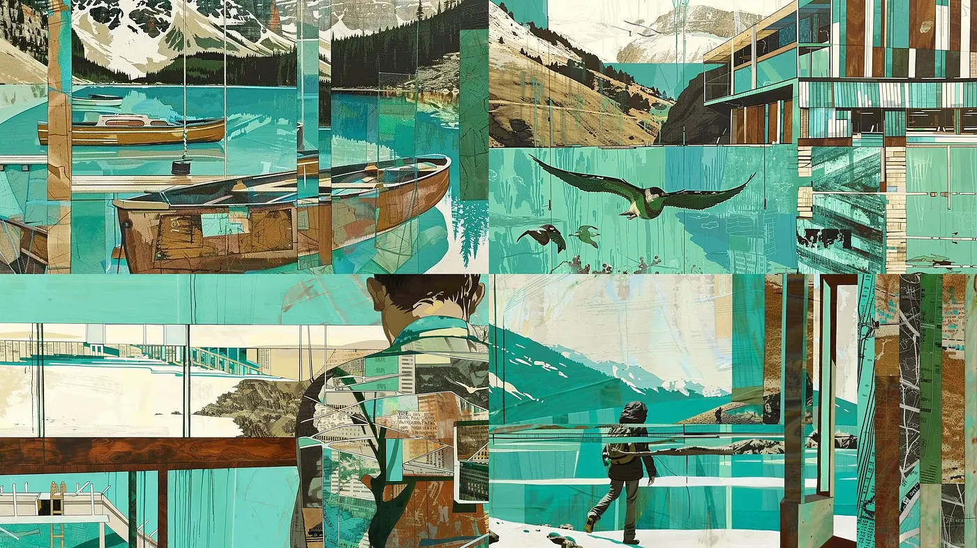 Ethereal Nature and Modern Architecture Fusion in Art - Midjourney sref style