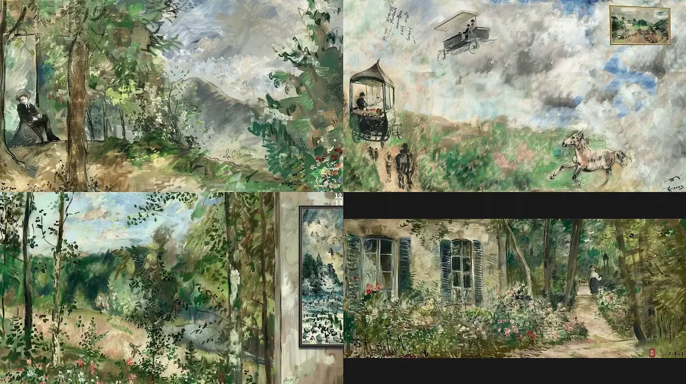 Impressionistic Landscapes with a Vintage Feel and Nature's Serenity - Midjourney sref style