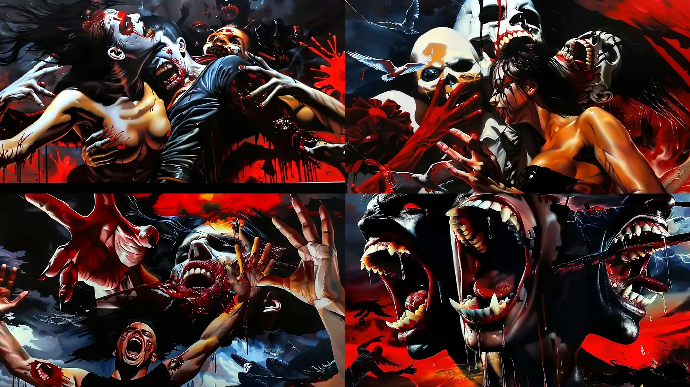 Intense Dramatic Horror with Expressionist Undertones - Midjourney sref style