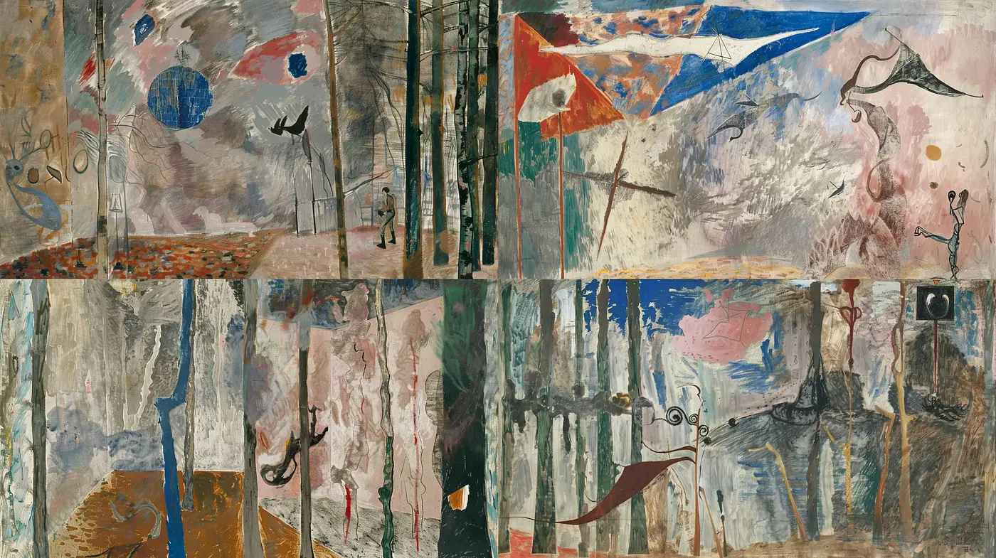 Abstract Expressionist Fusion with a Dreamlike Ambiance - Midjourney sref style