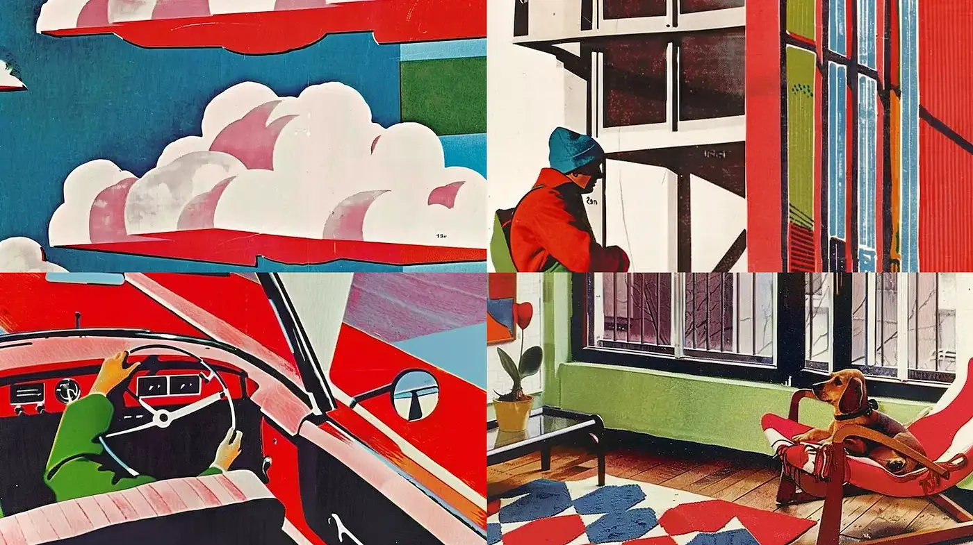 Vibrant Mid-Century Modern Aesthetic with a Contemporary Flair - Midjourney sref style